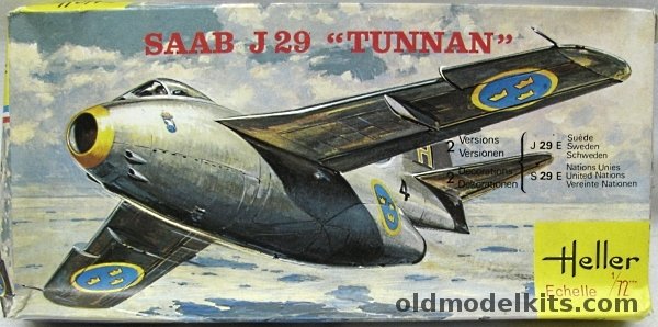 Heller 1/72 TWO Saab J-29 Tunnan - United Nations Congo or Swedish Air Force, 260 plastic model kit